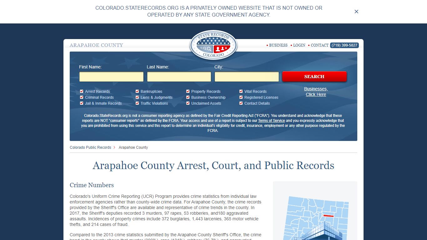 Arapahoe County Arrest, Court, and Public Records