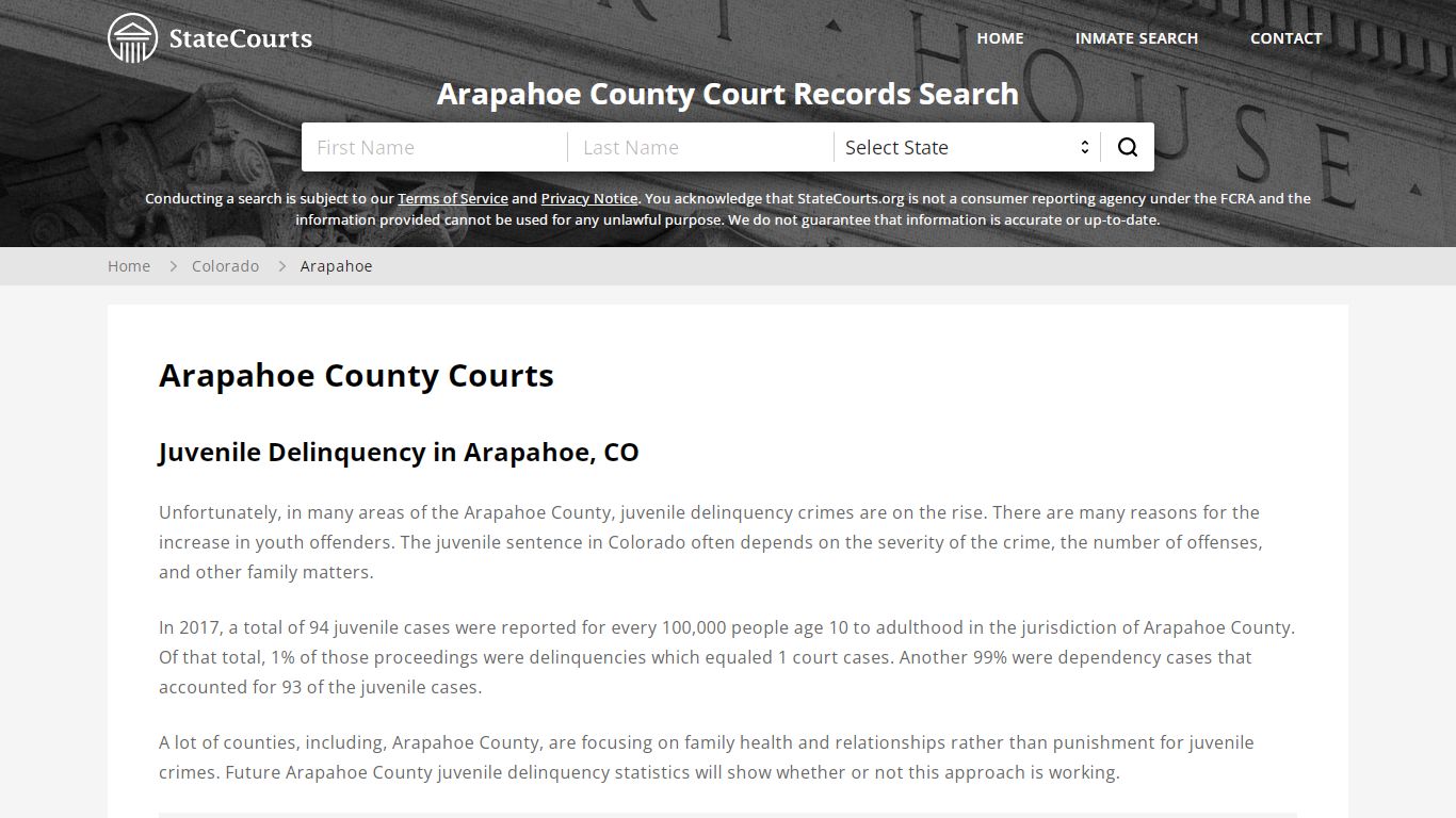 Arapahoe County, CO Courts - Records & Cases - StateCourts