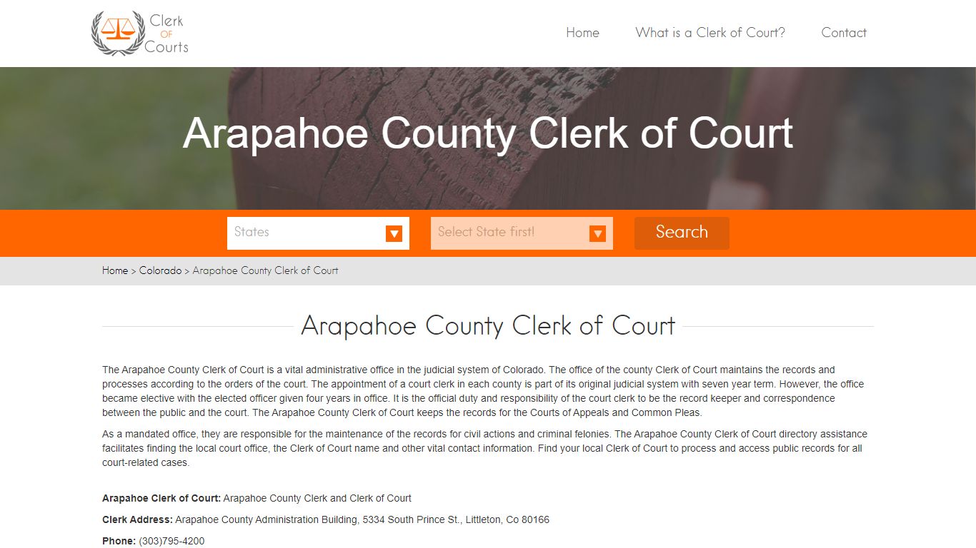 Find Your Arapahoe County Clerk of Courts in CO - clerk-of-courts.com
