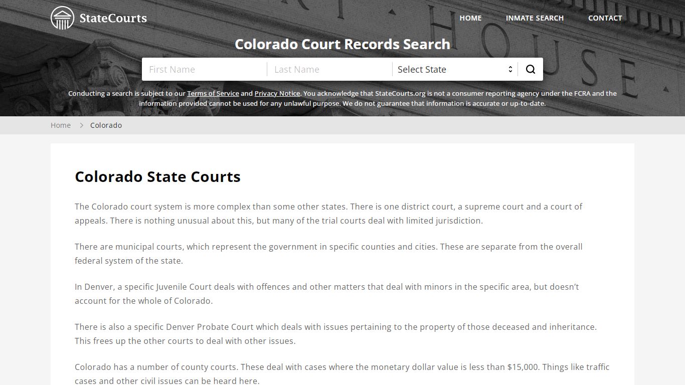 Colorado Court Records - CO State Courts